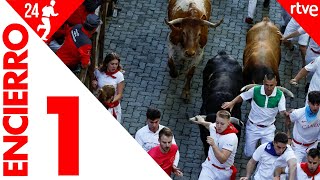 PRIMER ENCIERRO de San Fermín 2024  Toros de La Palmosilla [upl. by Atinar]