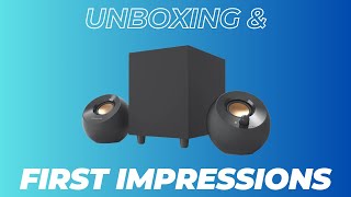 Creative Pebble Plus 21 Desktop SpeakersSubwoofer UnboxingFirst Impressions [upl. by Highams]