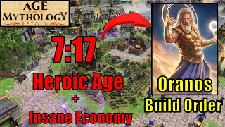 Fast Heroic Age  Oranos Build Order Guide  Age of Mythology Retold [upl. by Maurise]