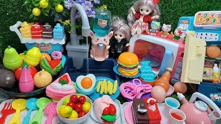 satisfying cut fruits and vegetablescooking and making mini foodunboxing hello kitty kitchen set [upl. by Lenaj]