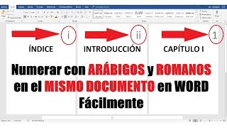 CÓMO NUMERAR CON ROMANOS Y ARÁBIGOS EN EL MISMO DOCUMENTO EN WORD [upl. by Burkhardt]