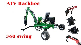 Own patents Chinese towable backhoe digger with 360 degrees rotation [upl. by Damalus]