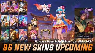 MOBILE LEGENDS ALL UPCOMING SKINS 2024  RELEASE DATE amp JULY STARLIGHT SKIN 2024  ML LEAKS [upl. by Cerveny]