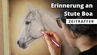 Pastellkunstwerk von Stute Boa als Erinnerung  Pferd malen lassen in Pastell [upl. by Aienahs]