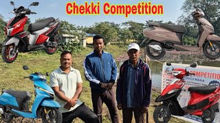 No 1 Chekki Competition  TVS Ntorq ScootyJubiter Scooty2Nos TVS Pep Scooty  Phutimari [upl. by Fiel]