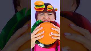 ASMR Gummy Burger Real Burger Mini shorts [upl. by Yauqram]