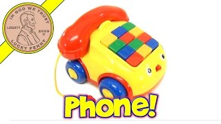 Megcos PullAlong Rolling Musical Numbers Telephone Baby Toy [upl. by Narrad]