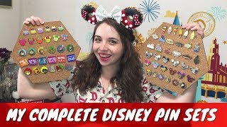 All Of My COMPLETED Disney Pin Sets  Hidden Mickey Mystery and LE Pins [upl. by Nathalia]