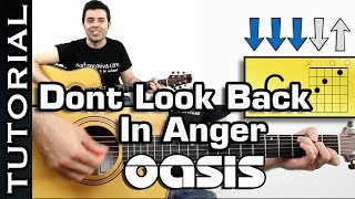 Como tocar Dont Look Back In Anger de OASIS en guitarra tutorial con acordes y ritmo completo [upl. by Fornof]