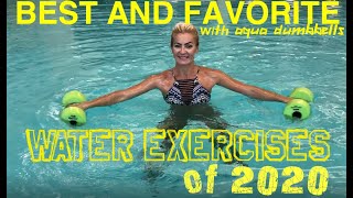 Best Water Exercises of 2020 with Aqua Dumbbells with instructions [upl. by Thorman]