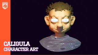 SCULPTING PROCESS  Modeling Roman Emperor Caligula character concept art [upl. by Anibor]