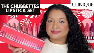 Clinique The Chubbettes Lipstick Set Review amp Swatches [upl. by Ruamaj]