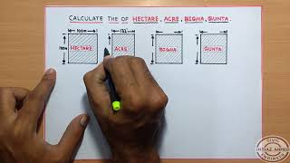 Calculate The Area of HECTARE  ACRE  BIGHA  GUNTA [upl. by Dorraj793]