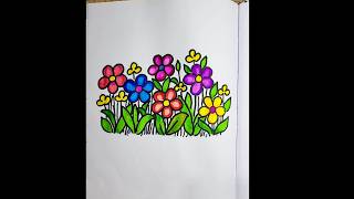 cute flower garden drawing for kids is it no a drawing for beginners art viralvideo [upl. by Sorenson]