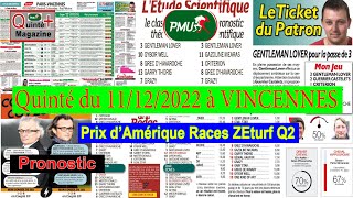 Le Prix du Bourbonnais ce dimanche 11 décembre 2022 à Vincennes [upl. by Rorie]