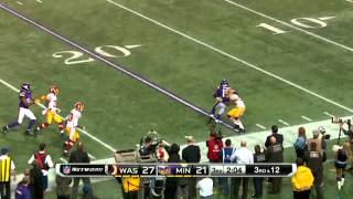 Christian Ponder 201314 Highlights [upl. by Aerbma363]