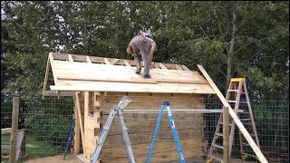 Roof of rough sawn lumber for rustic garden shed [upl. by Audley796]