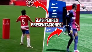 ¡Las 9 PEORES PRESENTACIONES de FUTBOLISTAS en ACTIVO ¡Al 2 lo HICIERON HUMILLARSE 🤯 [upl. by Loggins109]