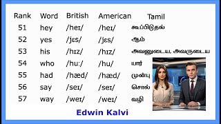 மிக முக்கிய ஆங்கில வார்த்தைகள் பிரிட்டிஷ் அமெரிக்க உச்சரிப்பு பொருள் அர்த்தம் Words 51  100 [upl. by Hebrew]