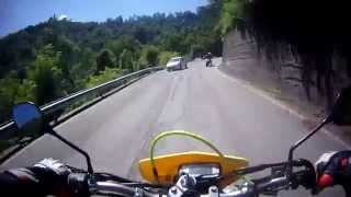 On Board Supermotard  Drz 400 Valenti  Passo San Marco [upl. by Bronez]