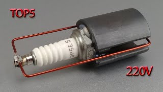 Top 5 amazing electric free energy generator 220 volt electricity with magnetic gear and spark plug [upl. by Legyn]