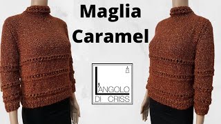 Maglia ai ferri quotCARAMELquot [upl. by Drwde]