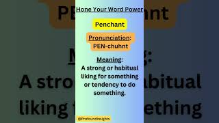 Penchant shorts trending new word hone your word power [upl. by Yreved]