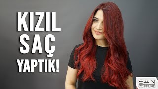 KIZIL SAÇ RENGİ NASIL YAPILIR Siyahtan Kızıla Geçiş [upl. by Enaenaj]