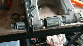 Easy homemade tool to remove swingarm bearings [upl. by Ardnalak]