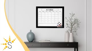 Sunnydaze 30quot x 24quot Dry Erase Whiteboard Calendar with Marker and EraserDYG5361 [upl. by Notned]