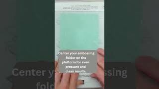 Quick Tips for Perfect Embossing with the Cut amp Emboss Machine shorts juliasuesstamping [upl. by Olette]