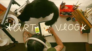 a lil art vlog 🍅 designing a bunch of new products [upl. by Nitnilc]