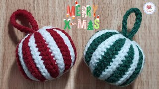 Easy Crochet Christmas Ball Ornaments  Crochet Tutorial [upl. by Brady]