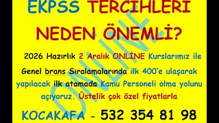 EKPSS 2025 yılı TERCİHLERİNDE NELERE DİKKAT ETMELİYİZ 2 Aralık ONLİNE Eğitimler ile derslerimiz baş [upl. by Marsiella]