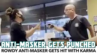 Rowdy AntiMasker Gets Punched In The Face [upl. by Roter]