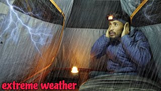 Solo Camping In Heavy Rain amp Lightning Thunderstorm  Extreme Weather Camping  Winter Rain Camping [upl. by Dang100]