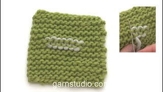 How to weave in tails in garter stitch [upl. by Peyter20]