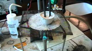 The electrolysis of molten lithium chloride using inert graphite electrodes Demo [upl. by Arlyne]