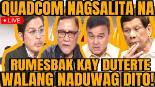 QUADCOM RUMESBAK KAY DUTERTE HON ACE BARBERS PUMALAG “WALANG NADUDUWAG DITO” [upl. by Ahcsrop978]