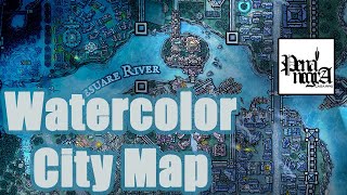 Inkarnate Timelapse  Watercolor City [upl. by Ringe]