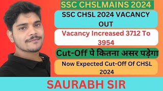 SSC CHSL 2024 VACANCY OUT  Now Expected CutOff Of CHSL 2024 sscchsl2024 [upl. by Ayetal846]