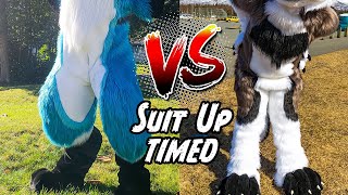 Digitigrade vs Plantigrade Fursuits Suit Up TIMED face reveal [upl. by Katerina]