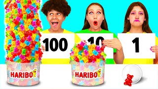 1 10 or 100 Layers of Food Challenge  Edible Battle by DaDaDa Challenge [upl. by Noni]