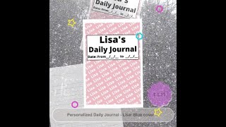 Personalized Daily Journal  Lisa Blue cover shorts [upl. by Assenab]