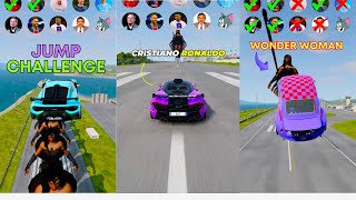 🚘CR7 vs Messi vs MrBeast vs Wonder Woman Characters 2 beamngdrive football dc  Beam Arena [upl. by Bay393]