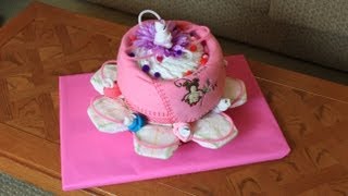 Giant Flower Diaper Cake [upl. by Arnst]