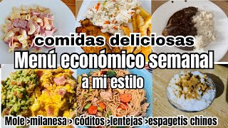 ✅MENÚ ECONÓMICO SEMANAL 🍽️recetas de comidas a mi estilo 😋espageti chinos🍝códitos [upl. by Koren]