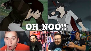 RWBY Reaction Compilation To Tyrians Attack and Qrows Save Fandom Reactions [upl. by Nollat948]