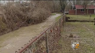 Creeks Floods Its Banks In Rostraver Floods Homes [upl. by Nelrsa]