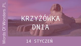 WOW Krzyżówka Dnia 14 Styczeń  Odpowiedzi Words Of Wonders [upl. by Calli]